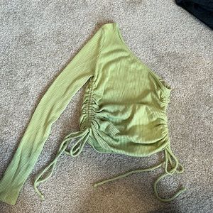 One shoulder ribbed shirt